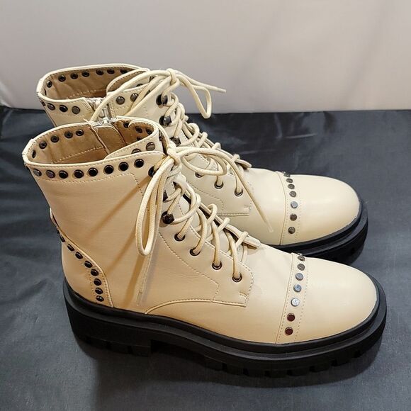 BRAND NEW SHU SHOP STUDDED LACE UP COMBAT BOOT - Picture 10 of 16